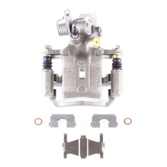 PowerStop rear left OE brake caliper with bracket for 2002 Infiniti G20, showing the black caliper and mounting hardware.
