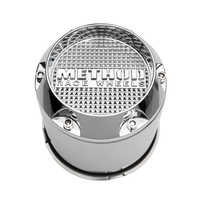 Chrome Method Wheels 130.8mm push-through center cap showing the sleek, round wheel center cap design for vehicle wheels.
