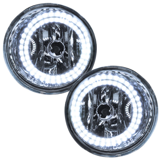 Oracle Nissan Titan fog lights with white SMD LED bulbs, designed for 2004-2015 models, showcasing bright white illumination.