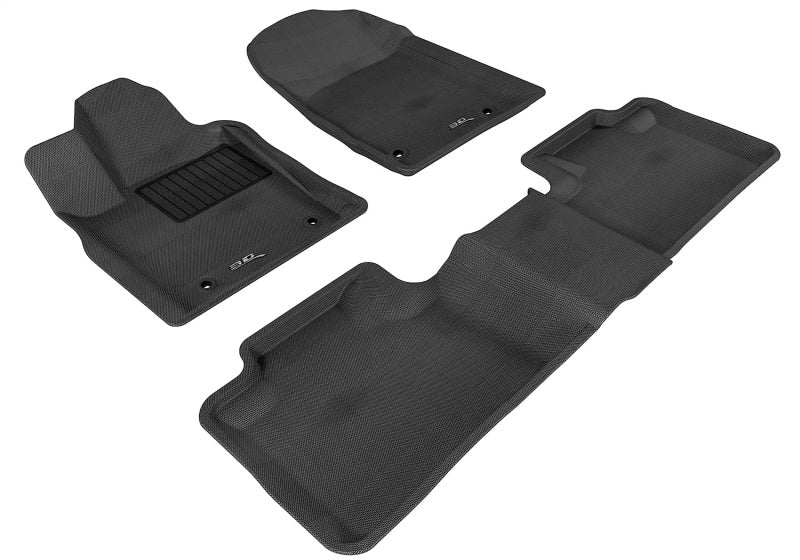 3D MAXpider black rubber floor mats for Dodge Durango 2013-2026, full set with textured surface and custom fit