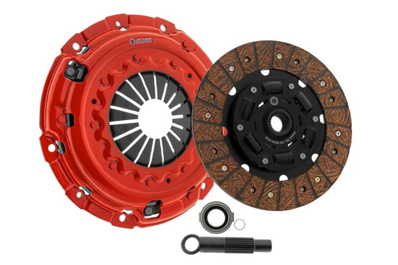 Action Clutch Stage 2 clutch kit for Toyota GR86 2.4L FA24D, includes pressure plate and clutch disc, ready for installation.