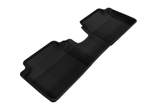 Black 3D MAXpider Kagu rubber floor mats for second row of Hyundai Veloster 2012-2017, durable and custom-fit automotive interior protection.