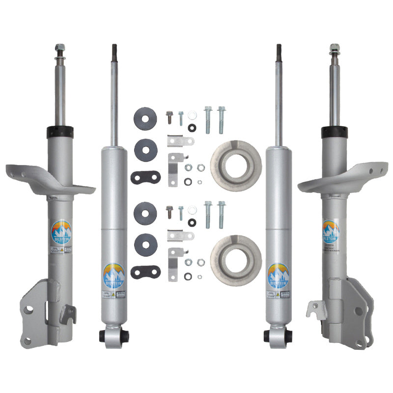 Bilstein B8 TerraSport lift kit installed on 2018 Subaru Forester, showing shock absorbers and struts with 1.75-inch front and 1.5-inch rear lift
