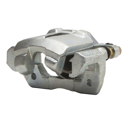 Toyota Echo front-left silver zinc-coated DFC OE brake caliper with detailed casting and mounting points.