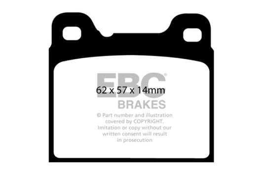 EBC Ultimax2 rear brake pads for Volvo 740 2.3 ABS Girling, OE quality brake pads, shown in image