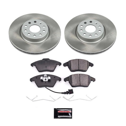 PowerStop front semi-coated rotor kit for Volkswagen Passat 2006-2010, performance brake kit with durable brake rotors.