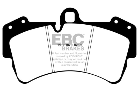 EBC Ultimax2 front brake pads for Audi Q7 3.0 Supercharged 2011-2015, OE quality brake pads, black with EBC branding