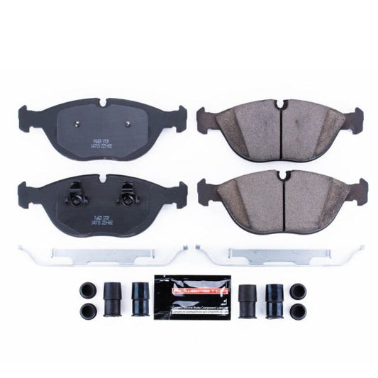 PowerStop Z23 Evolution sport brake pads with hardware for front of Audi TT Quattro 2004-2006, performance brake component