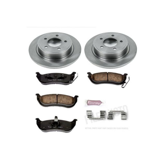 PowerStop OE rear brake kit for Chrysler Pacifica 2004-2008, includes brake pads and hardware for reliable stopping performance.