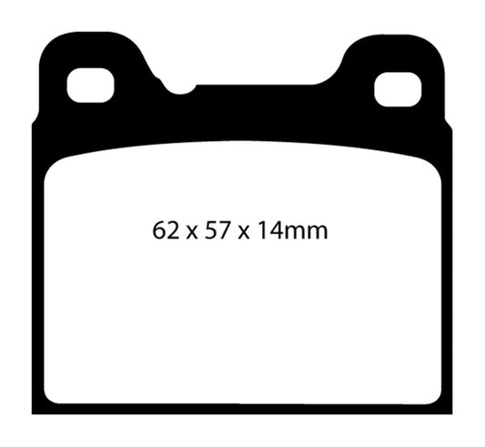 EBC Redstuff rear brake pads for Volvo 740 2.3 (ABS), Girling, high-performance brake pads, shown in the image.