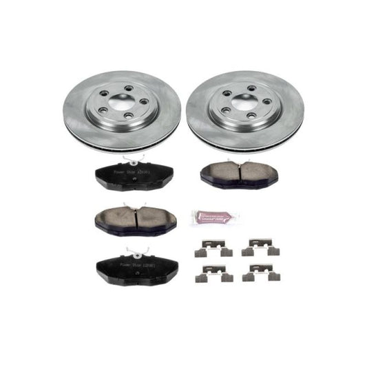PowerStop OE Rear Brake Kit for Jaguar S-Type 2003-2005, Autospecialty brake components with brake pads and rotors.