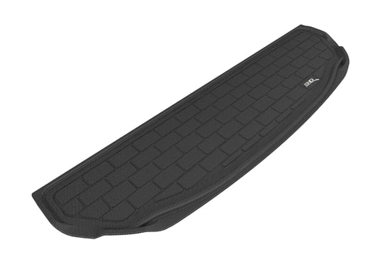 Black rubber cargo liner for 2016-2019 Kia Sorento 7-seats, 3D MAXpider Kagu floor mats protecting the cargo area.