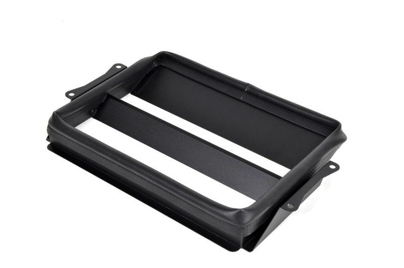 GrimmSpeed 15-21 Subaru WRX top mount intercooler kit showing black aluminum intercooler with mounting brackets and hoses