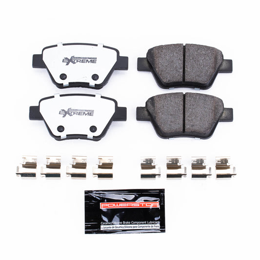 PowerStop Z26 performance rear brake pads with hardware for 2010-2013 Audi A3, designed for enhanced braking performance