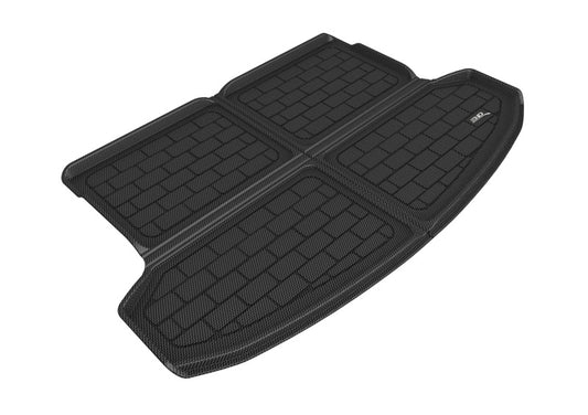 Black 3D MAXpider cargo liner for Kia Seltos 2021, heavy-duty rubber floor mat with cross fold design.