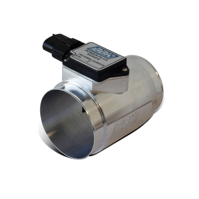 BBK 86-93 Mustang 5.0 mass air flow sensor with 76mm cold air calibration, CNC billet housing, 24 lb injectors, high-performance MAF