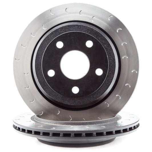 Alcon 2007+ Jeep JK-JL big brake kit with 330x22mm rotors, 4-piston calipers, and red brake lines for rear installation.