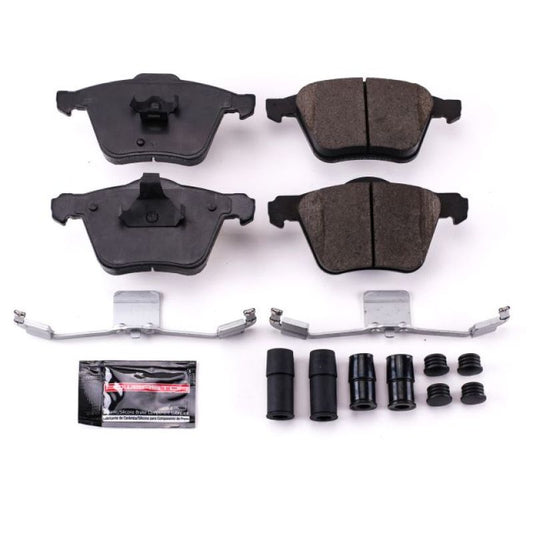 PowerStop Z23 Evolution Sport brake pads for front of 2003-2008 Volvo XC90, with hardware included, high-performance brake replacement