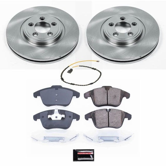 PowerStop OE front brake kit for 2013-2015 Jaguar XF, includes brake pads and rotors, designed for optimal stopping power.