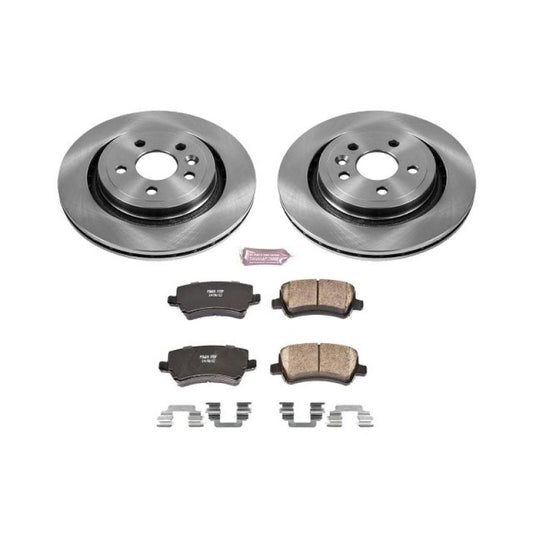 PowerStop OE rear brake kit for 2011-2018 Volvo S60, includes brake pads and rotors for reliable braking performance.