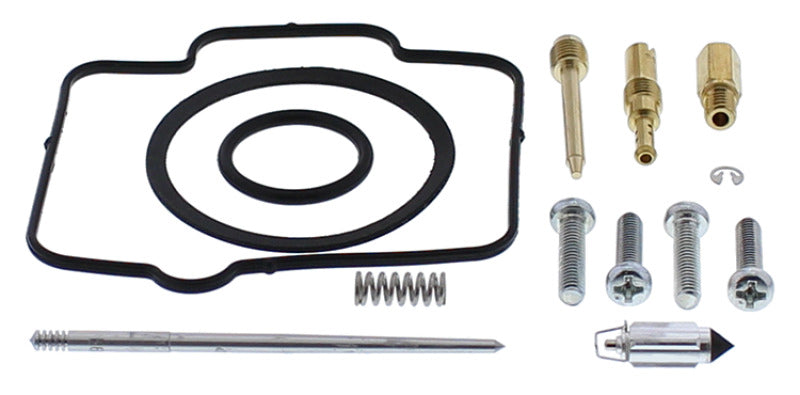 All Balls Racing 1989 Honda CR500R carburetor rebuild kit with gaskets and components on a white background