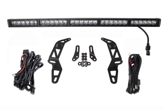 Diode Dynamics SS30 bumper bracket kit for 2018-2021 Jeep JL Wrangler and Gladiator, white dual driving light bar brackets.