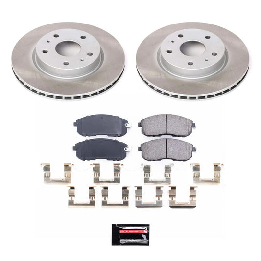 PowerStop semi-coated front brake rotor kit for Suzuki SX4 2007-2013, performance blank brake rotors with vented design.