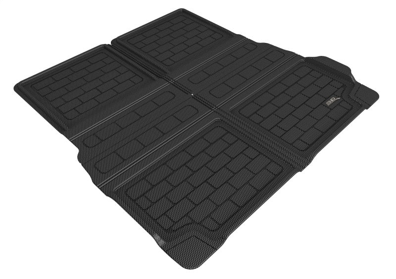 Black 3D MAXpider rubber cargo liner for BMW X7 G07 2019-2021 behind 2nd row, designed to protect the cargo area.
