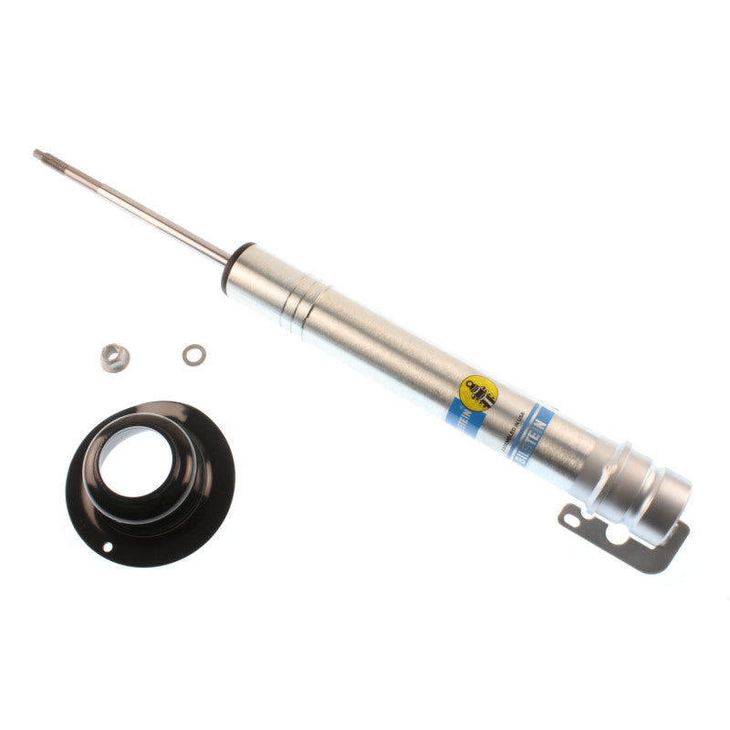 Bilstein 5100 Series front 46mm monotube shock absorber for 2005-2010 Jeep Grand Cherokee, showing the shock with branding and mounting hardware.