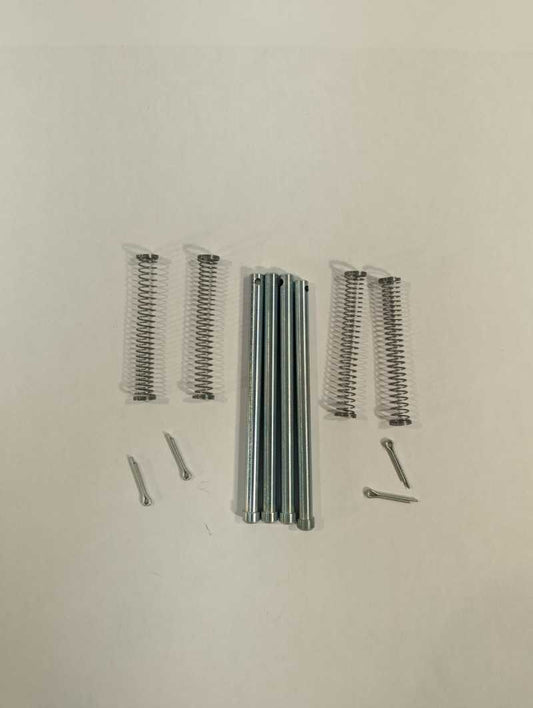 Alcon 2018+ Jeep Wrangler JL front brake hardware pad retainer kit with metal clips and hardware for secure brake pad installation.