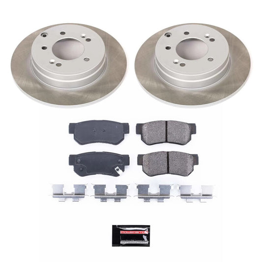 PowerStop rear semi-coated rotor kit for Hyundai Sonata 2006-2008, performance brake kit with semi-coated rotors.