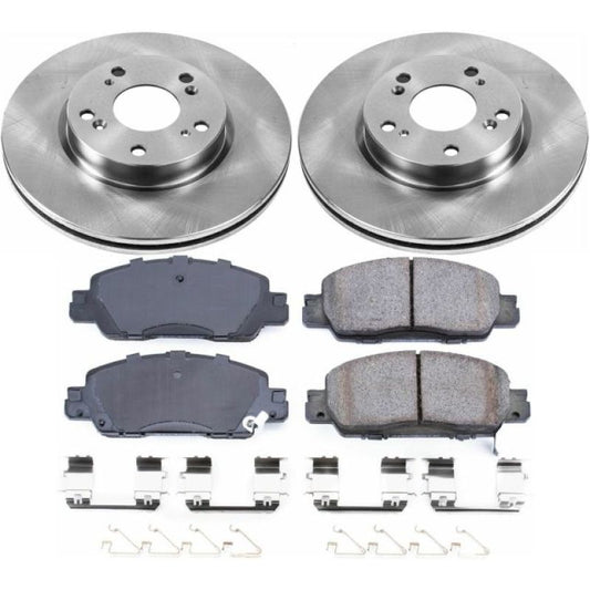 PowerStop OE brake kit for 2016-2017 Honda Accord front brakes, includes rotors and calipers for reliable stopping power.