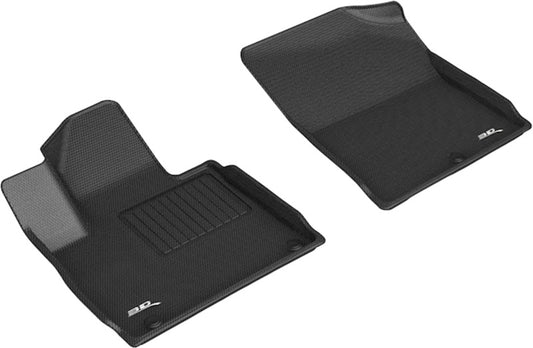 Black 3D MAXpider rubber floor mats for the 2021 Kia Sorento first row, providing durable protection and a custom fit.