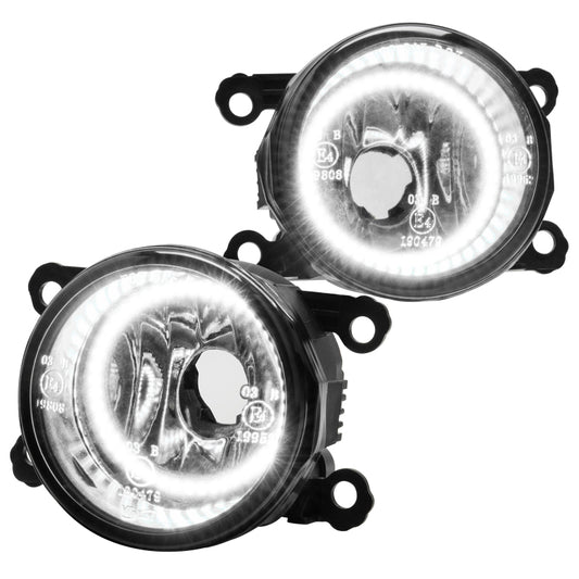 Oracle Nissan Frontier 05-17 fog lights with chrome bumper trim, white SMD LED illumination, designed for improved visibility.