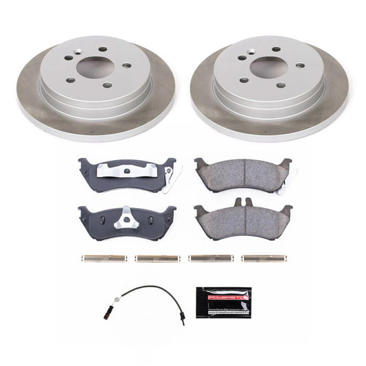 PowerStop rear semi-coated brake rotor kit for Mercedes-Benz ML430, performance brake components with a clean, durable finish