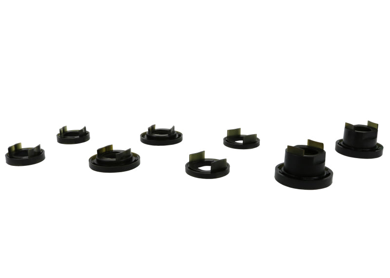 Whiteline Plus bushing kit for Pontiac G8 2008-2009 and GTO 2004-2006 rear crossmember mount insert, showing installation components.