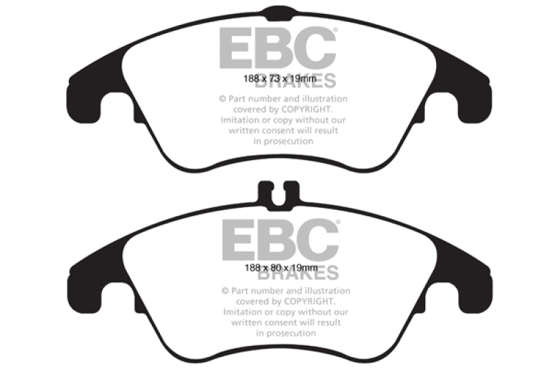 EBC Greenstuff front brake pads for Mercedes-Benz C250 Coupe 1.8 Turbo Sport Edition, performance brake pads for improved stopping power