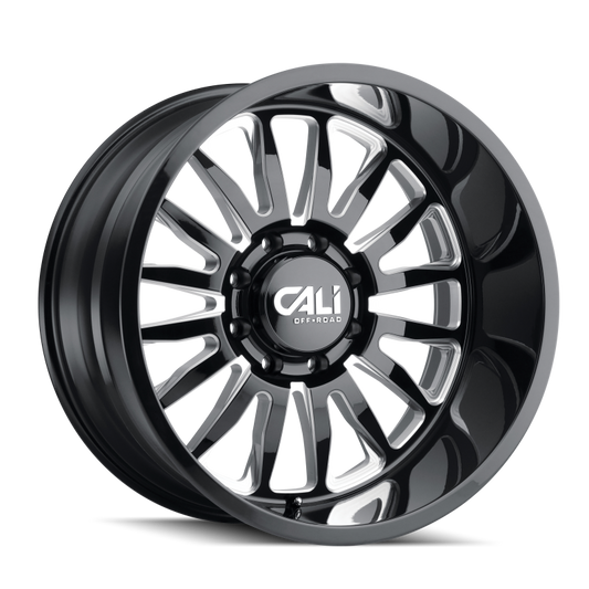 Cali Off-Road 9110 Summit 20x10 cast gloss black wheel with milled accents, 6x139.7 bolt pattern, -25mm offset, 106mm hub