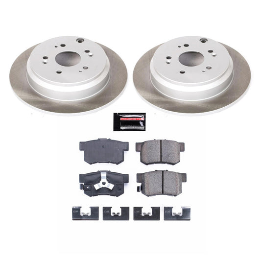 Rear semi-coated brake rotor kit for Honda CR-V from PowerStop, featuring performance blank rotors for enhanced braking performance.