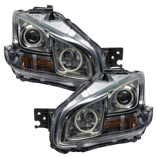 Oracle Nissan Maxima 2009-2013 SMD LED Headlights with Chrome ColorSHIFT lighting, showcasing the sleek headlight assembly.