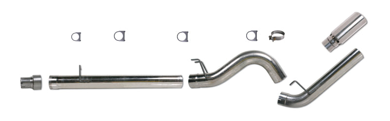Diamond Eye Performance DPF Back exhaust kit for 2008-2009 Ford F250-F350 with 6.4L engine, showing the stainless steel exhaust components.