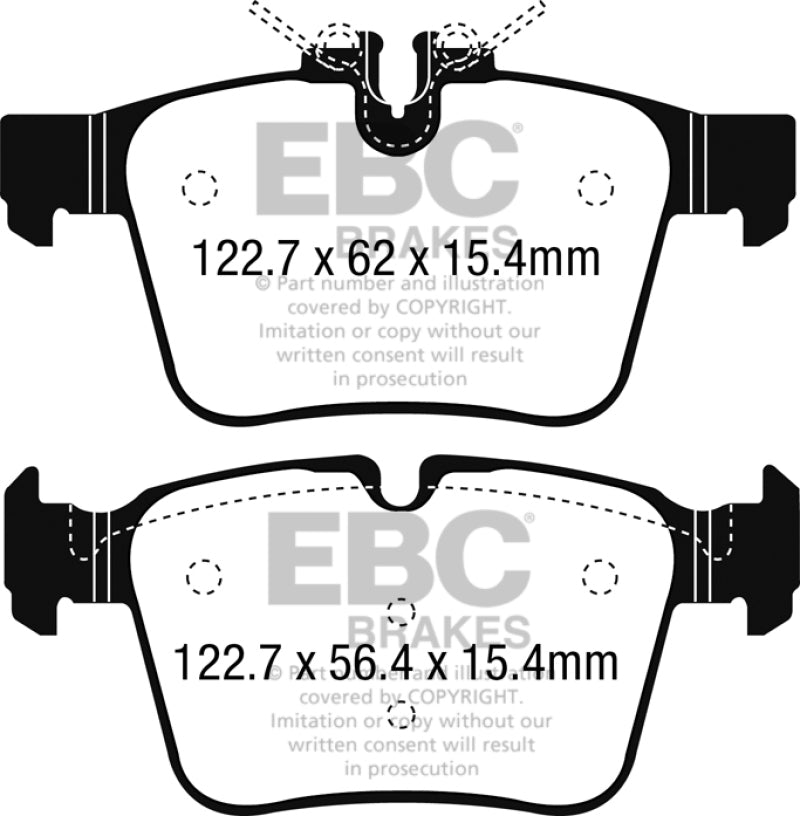 EBC Greenstuff rear brake pads for Mercedes-Benz C300 W205 2.0 Turbo 4Matic, high-performance brake system replacement
