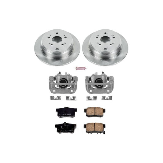 PowerStop OE rear brake kit with calipers for 2010-2018 Acura RDX, includes brake rotors and calipers for vehicle braking system.