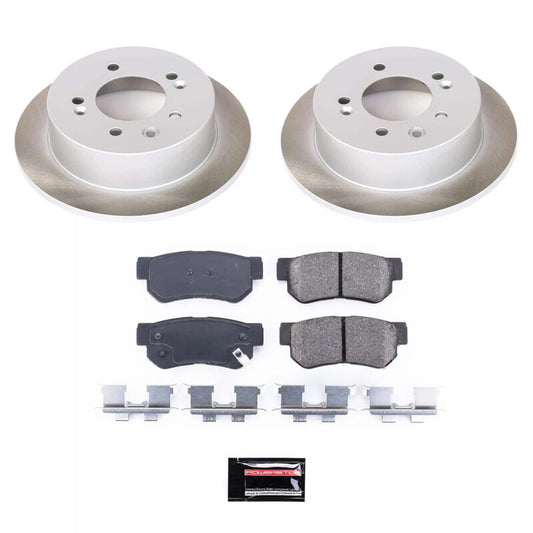 PowerStop rear semi-coated rotor kit for 2007-2010 Hyundai Elantra, performance brake rotor set with ventilated design
