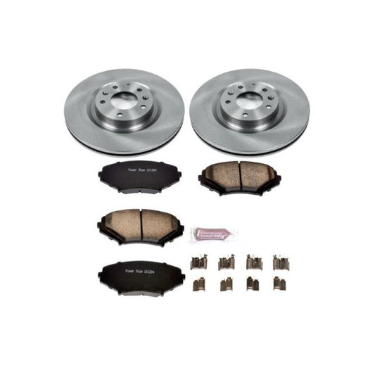 PowerStop OE front brake kit for Mazda RX-8, includes brake rotors and pads for optimal stopping performance.