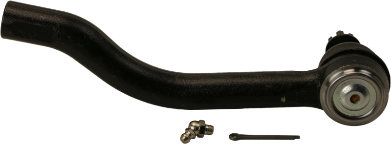 Moog Nissan Murano front left outer tie rod, automotive suspension part, shown with black metal and rubber components.