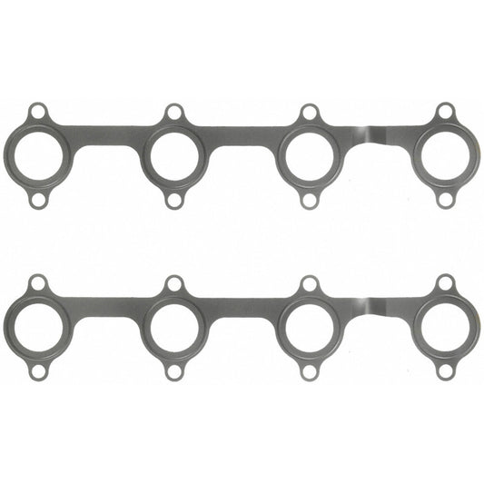 Fel-Pro MS 91840 exhaust manifold gasket set showing metal and rubber components for engine sealing.