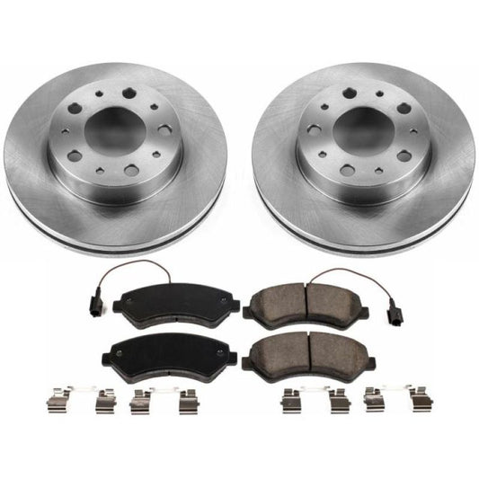 PowerStop OE brake kit for 2014-2019 Ram ProMaster 1500 front brakes, includes rotors and pads for vehicle safety and performance.