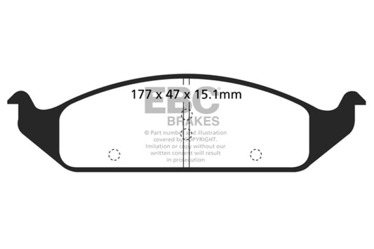 EBC Ultimax2 front brake pads for Chrysler Cirrus 2.4, 14-inch OE replacement brake pads with metal backing plates and friction material