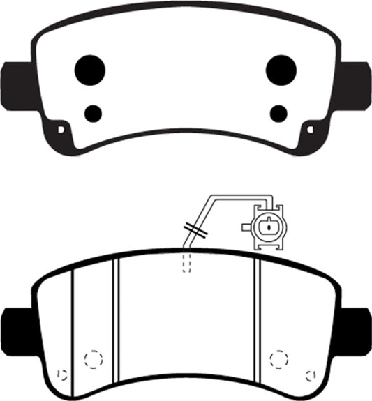 EBC Ultimax2 rear brake pads for Ram ProMaster 3.6, OE type, designed for reliable braking performance